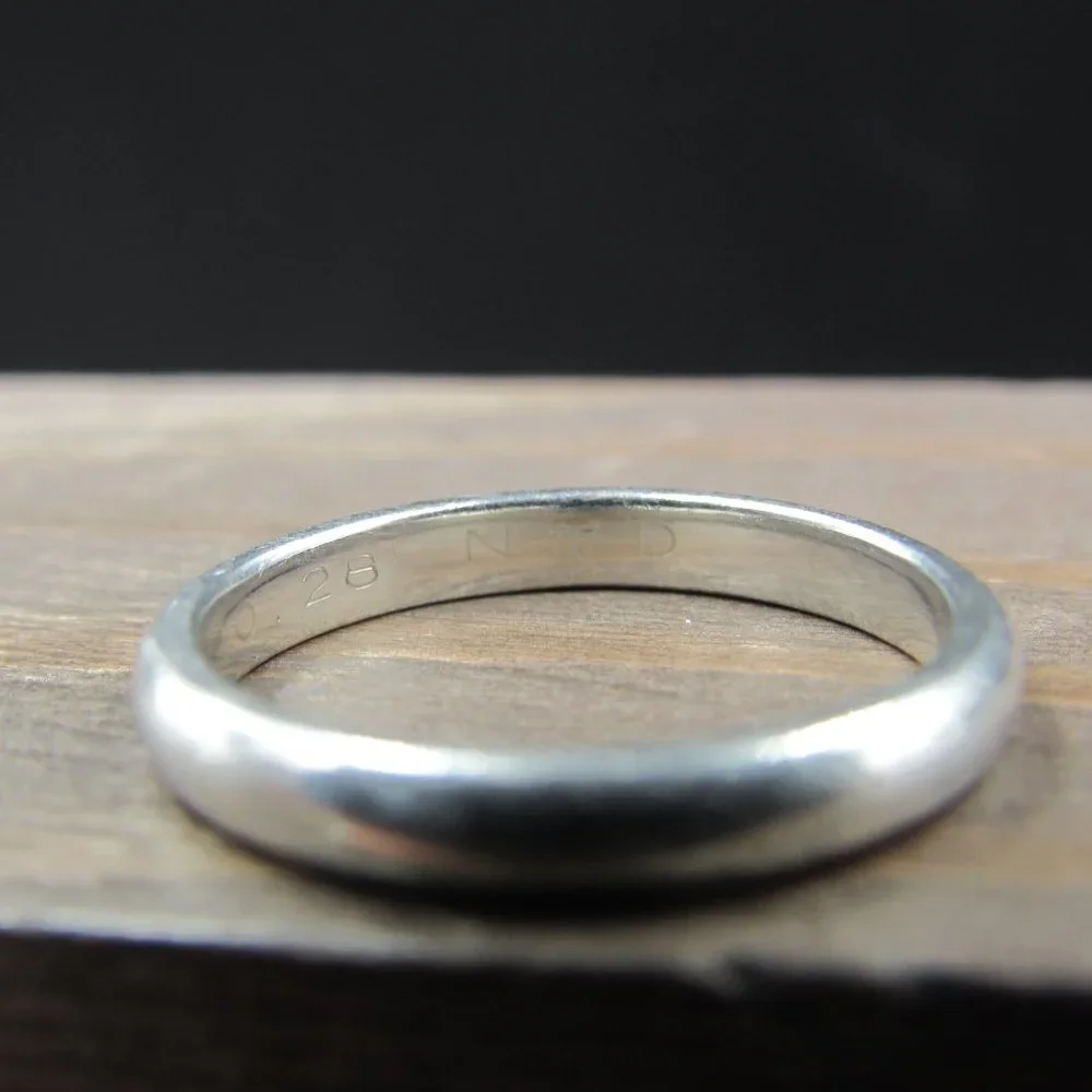 Size 7.25 950 Platinum Custom 3mm Tiffany & Co Plain Band Ring Vintage - Picture 5 of 8